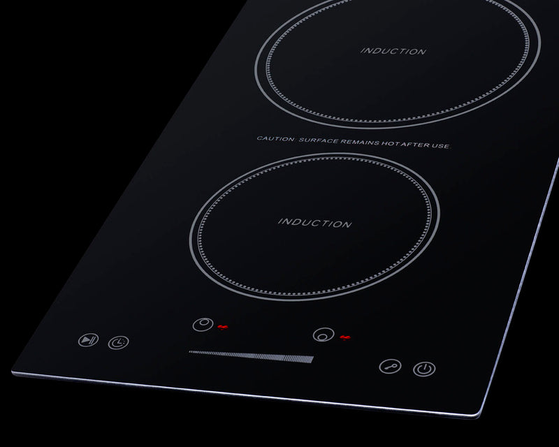 Summit 13" Wide 115V 2-Zone Induction Cooktop, Cord Included