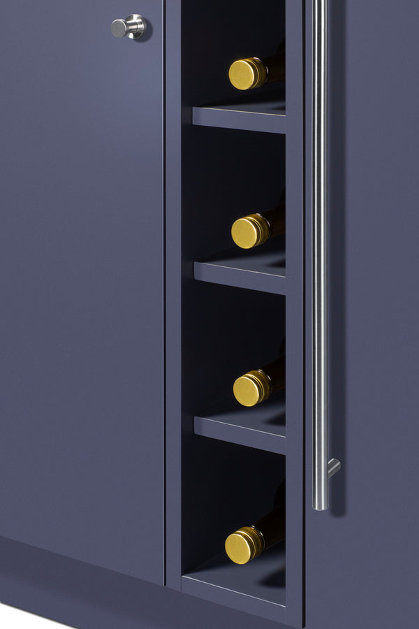 Oasis Wet Bar, Sink Fridge and Wine Storage | Navy 35.75" H x 68.5" W x 25.5" D