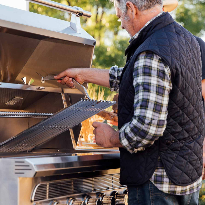 American Made Grills AMG-MUS36 Muscle 36-Inch Built-In Dual Fuel Wood and Gas Grill with Infrared Searing Burner and Rotisserie Kit