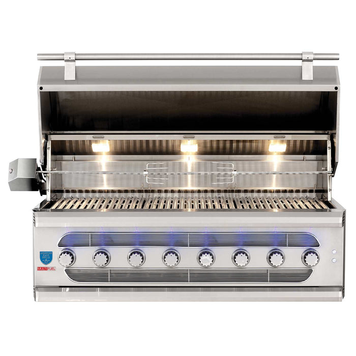 American Made Grills AMG-MUS54 Muscle 54-Inch Built-In Dual Fuel Wood and Gas Grill with Infrared Searing Burner and Rotisserie Kit