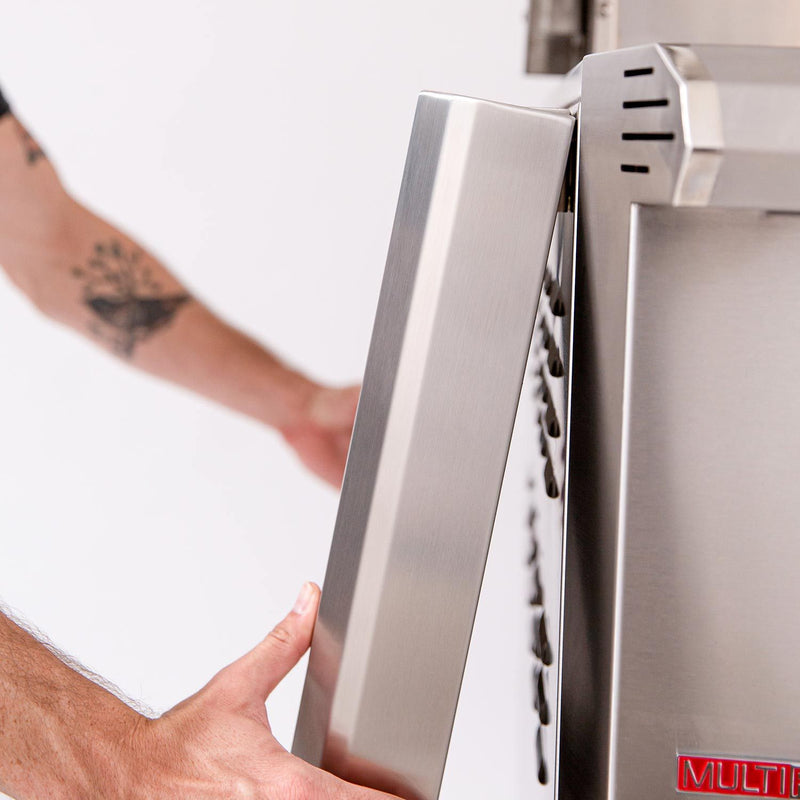 American Made Grills AMG-MUS54-CART Muscle 54-Inch Dual Fuel Wood and Gas Grill with Infrared Searing Burner and Rotisserie Kit on Cart