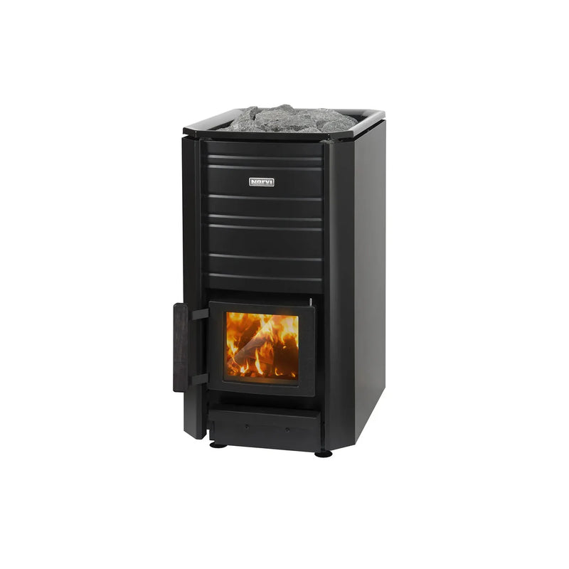 Narvi Black Wood Burning Sauna Heater 16 and Sauna Rocks