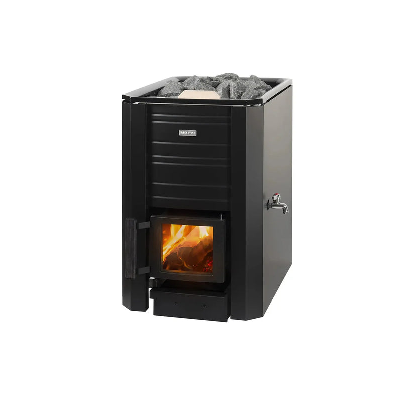 Narvi Black Wood Burning Sauna Heater 16 and Sauna Rocks
