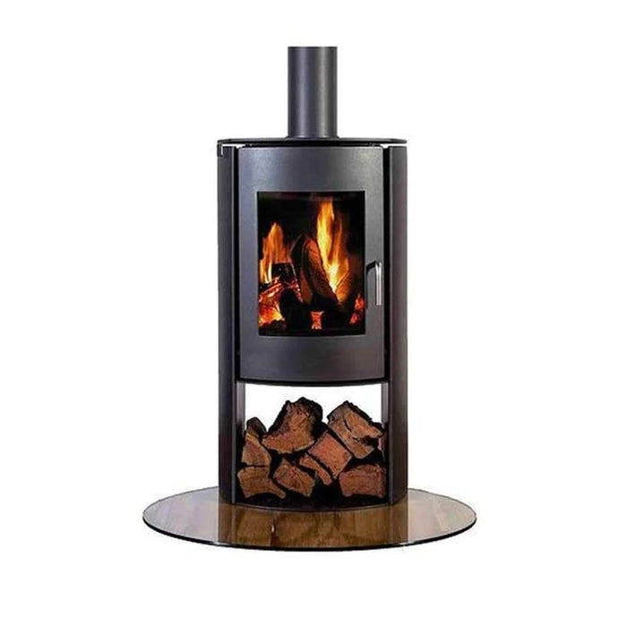 Nectre Curved Freestanding Wood-Burning Fireplace N65, 68,500 BTU