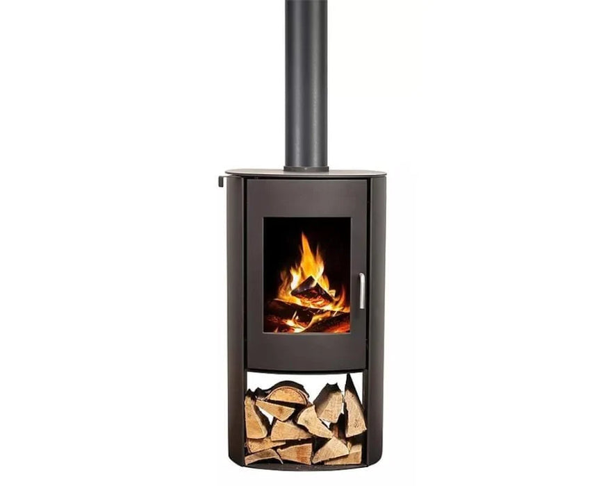 Nectre Curved Freestanding Wood-Burning Fireplace N65, 68,500 BTU