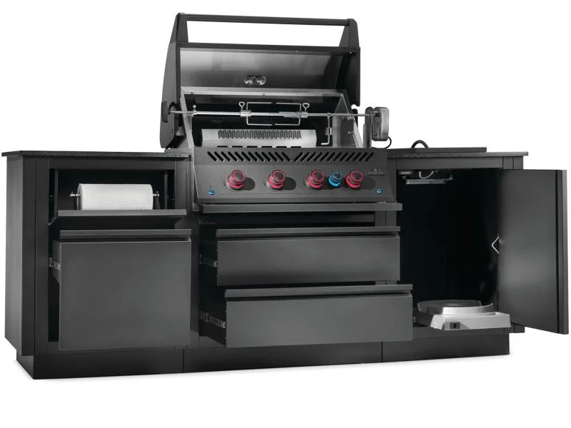 Oasis 300 Bundle 4 Burner Built-In 700 Series 32 with Infrared Rear Burner Propane Gas Grill in Matte Black