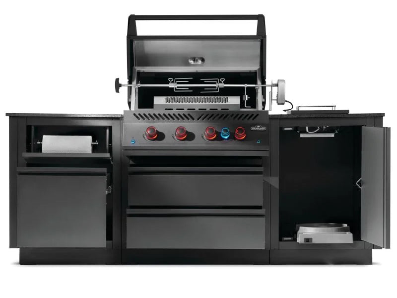 Oasis 300 Bundle 4 Burner Built-In 700 Series 32 with Infrared Rear Burner Propane Gas Grill in Matte Black