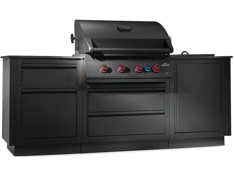Oasis 300 Bundle 4 Burner Built-In 700 Series 32 with Infrared Rear Burner Propane Gas Grill in Matte Black