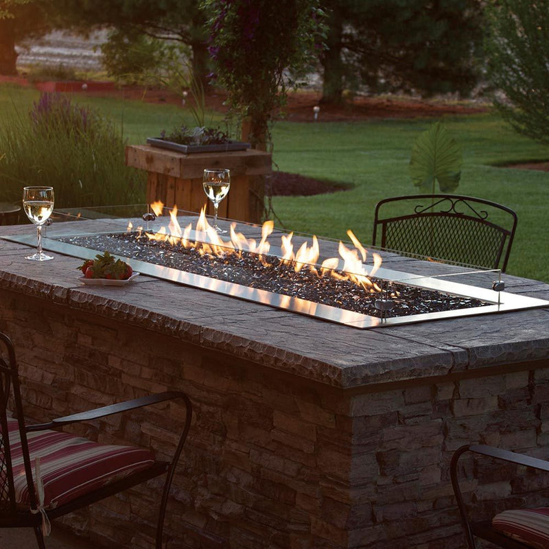 Carol Rose by Empire OL60TP18 60-Inch Outdoor Linear Gas Fire Pit, Battery-Powered Spark Ignition, Multicolor LED Lighting