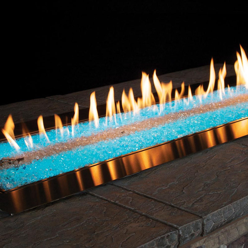 Carol Rose by Empire OL48TP18 48-Inch Outdoor Linear Gas Fire Pit, Battery-Powered Spark Ignition, Multicolor LED Lighting