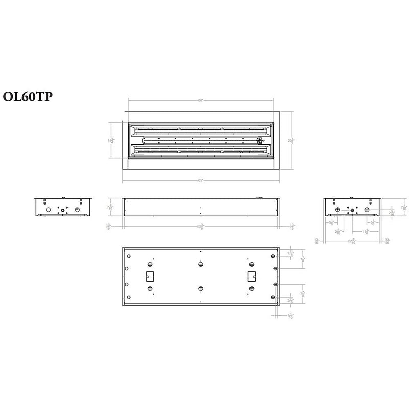 Carol Rose by Empire OL60TP18 60-Inch Outdoor Linear Gas Fire Pit, Battery-Powered Spark Ignition, Multicolor LED Lighting