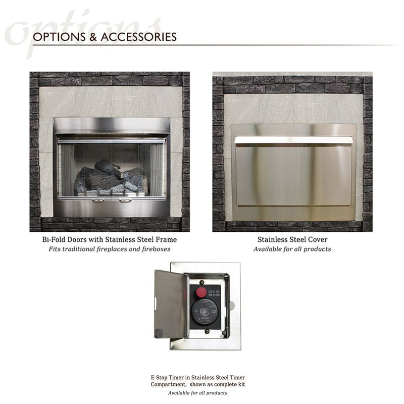 Carol Rose by Empire OP36FP 36-Inch Outdoor Gas Fireplace with Wildwood Log Set