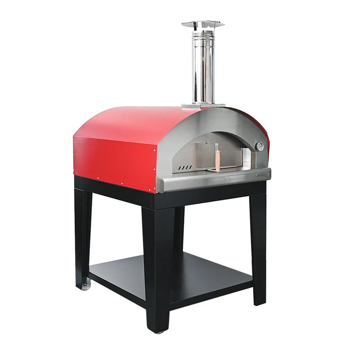 Rossofuoco NONNA LUISA Outdoor wood-fired oven cm with direct combustion - Red with Cart 40"