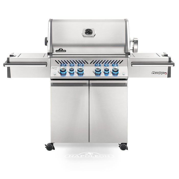 Napoleon PRO500RSIBSS-3 Prestige PRO 500 Gas Grill On Cart with Rotisserie and Side Burner, 28-Inches