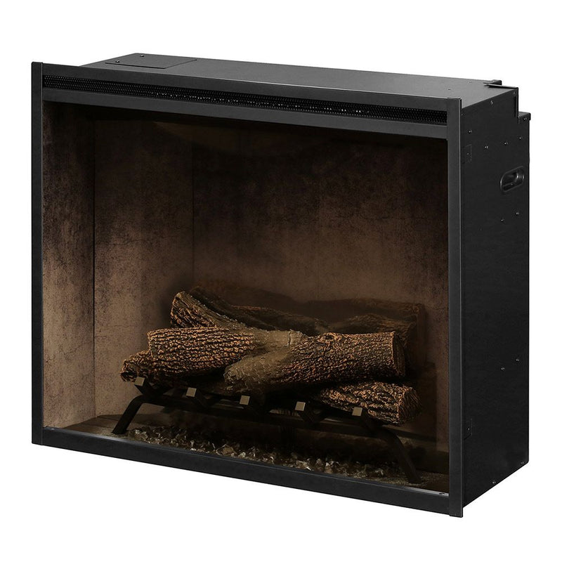 Dimplex Revillusion 30-inch Built-in Firebox with Glass Pane and Plug Kit, Weathered Concrete (RBF30WCG)