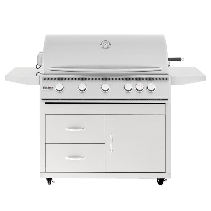 Summerset SIZ40-CART-SIZ40-DC Sizzler Series Gas Grill On Deluxe Cart, 40-Inch