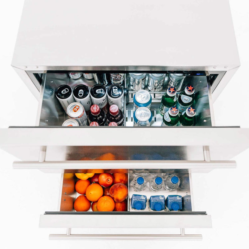 Summerset SSRFR-24DR2 Deluxe Outdoor Refrigerator Drawers, 5.3 Cubic Feet