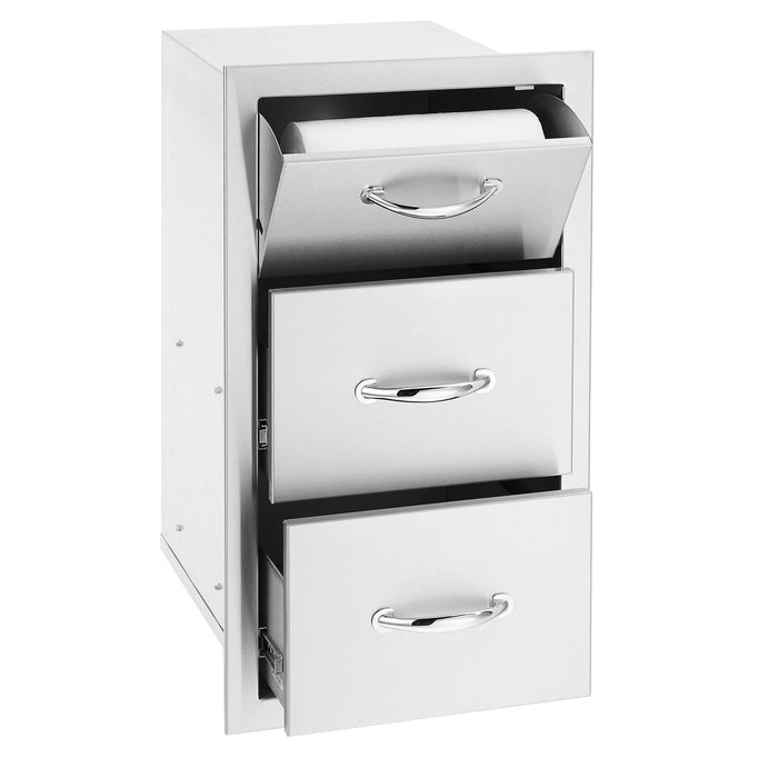 Summerset SSTDC-17 Vertical Double Drawer & Paper Towel Holder Combo, 17.75x30.325-Inch