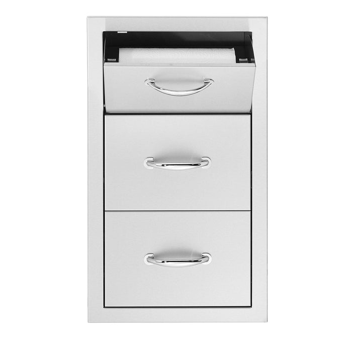 Summerset SSTDC-17 Vertical Double Drawer & Paper Towel Holder Combo, 17.75x30.325-Inch