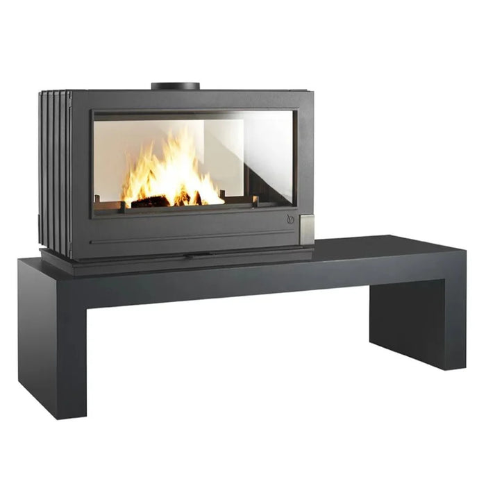 Invicta Aaron 36" Contemporain Cast Iron See Through Wood Stove