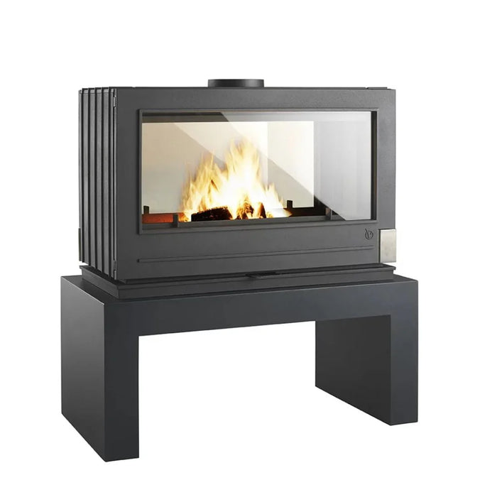 Invicta Aaron 36" Contemporain Cast Iron See Through Wood Stove