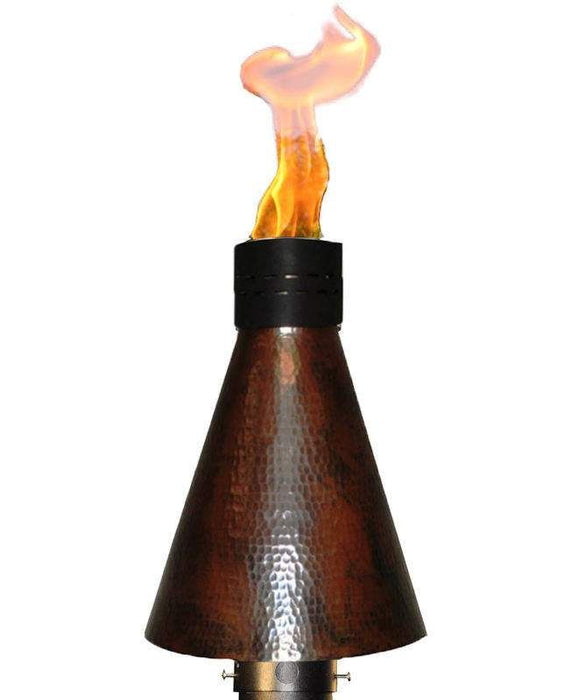 HPC Fire Hammered Copper Match Light Torch Head with 8-Foot Post