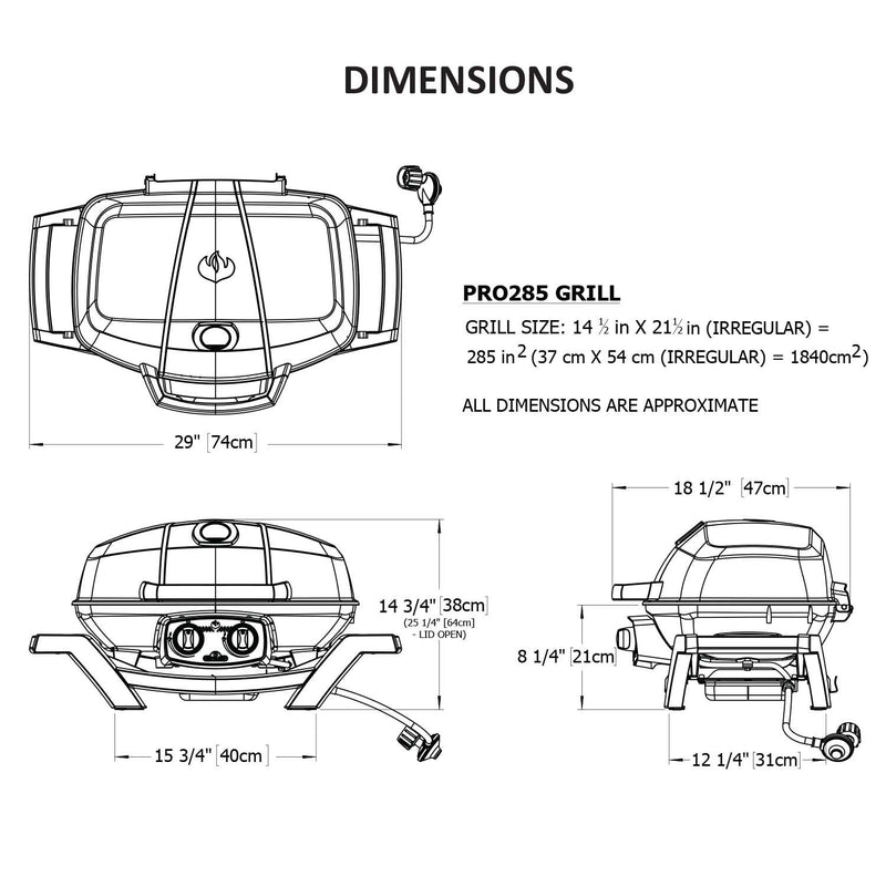 Napoleon PRO285-BK TravelQ Portable Tabletop Gas Grill