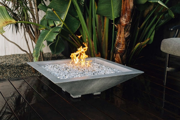 TrueFlame 24" Lume Series Square High Rise Gas Fire Bowl