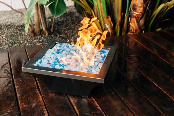 TrueFlame 24" Lume Series Square High Rise Gas Fire Bowl