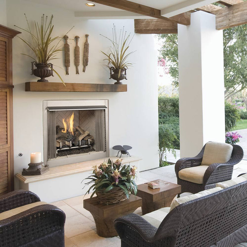 Superior 42-Inch Electronic Ignition Vent-Free Outdoor Gas Fireplace with Remote (VRE3242) Complete