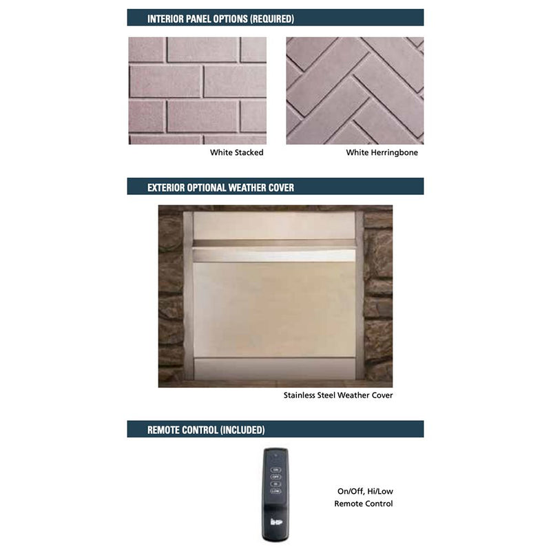 Superior 42-Inch Electronic Ignition Vent-Free Outdoor Gas Fireplace with Remote (VRE3242) Complete