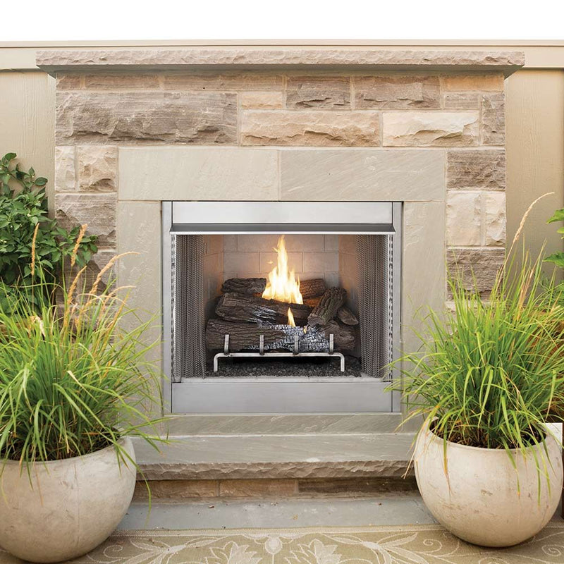 Superior 36-Inch Vent-Free Outdoor Gas Firebox with Vent-Free Gas Log Set (VRE4236)