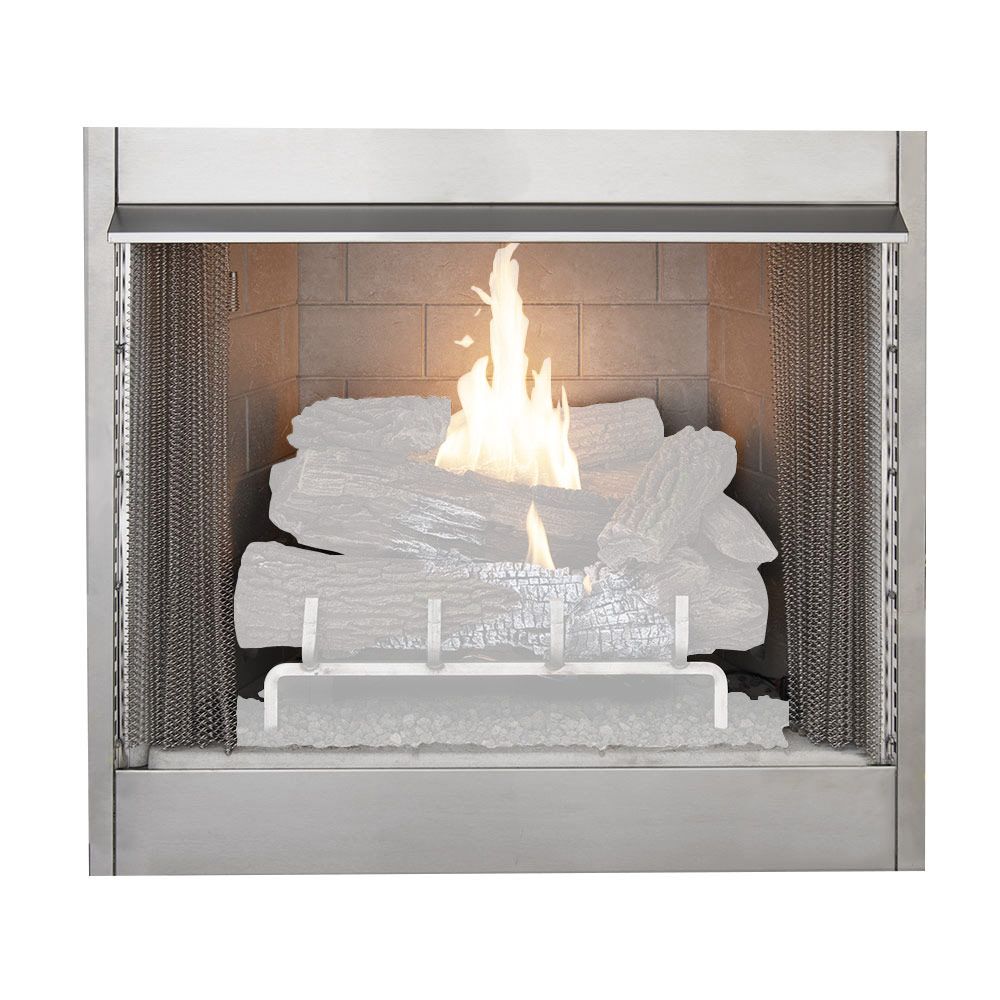 Superior 36 Outdoor Fireplace with Electronic Ignition, White Stacked Refractory  Panels 