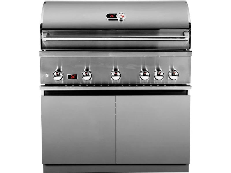 Whistler 42-Inch 5-Burner Gas Grill on Stainless Steel Cabinet with Rear Infrared Burner, Grill Lights, Rotisserie Kit & Cover