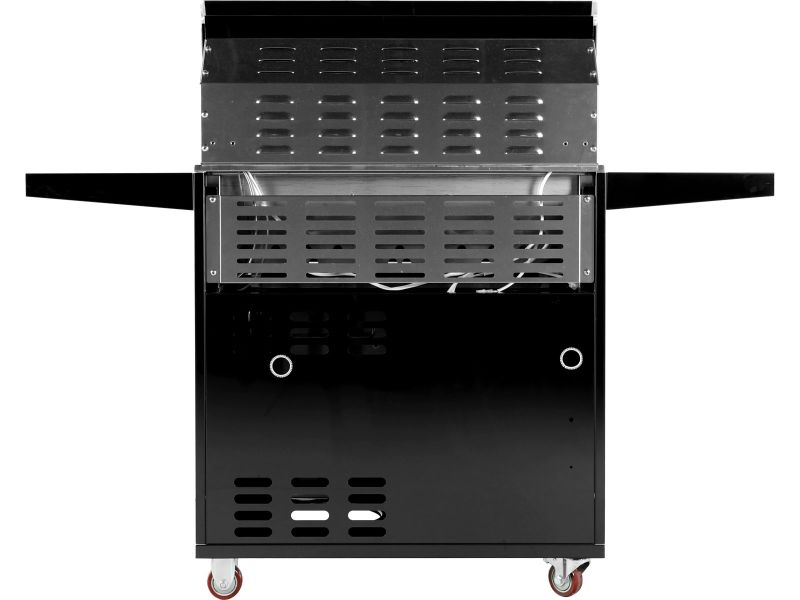 Whistler 34-Inch 4-Burner Gas Grill With Rear Infrared Burner, Grill Lights, Rotisserie Kit & Cover - Black Stainless