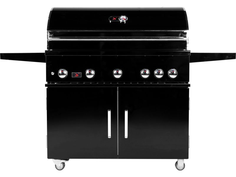 Whistler 42-Inch 5-Burner Gas Grill With Rear Infrared Burner, Grill Lights, Rotisserie Kit & Cover - Black Stainless