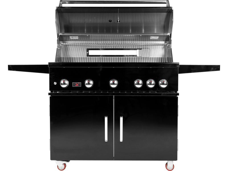 Whistler 42-Inch 5-Burner Gas Grill With Rear Infrared Burner, Grill Lights, Rotisserie Kit & Cover - Black Stainless