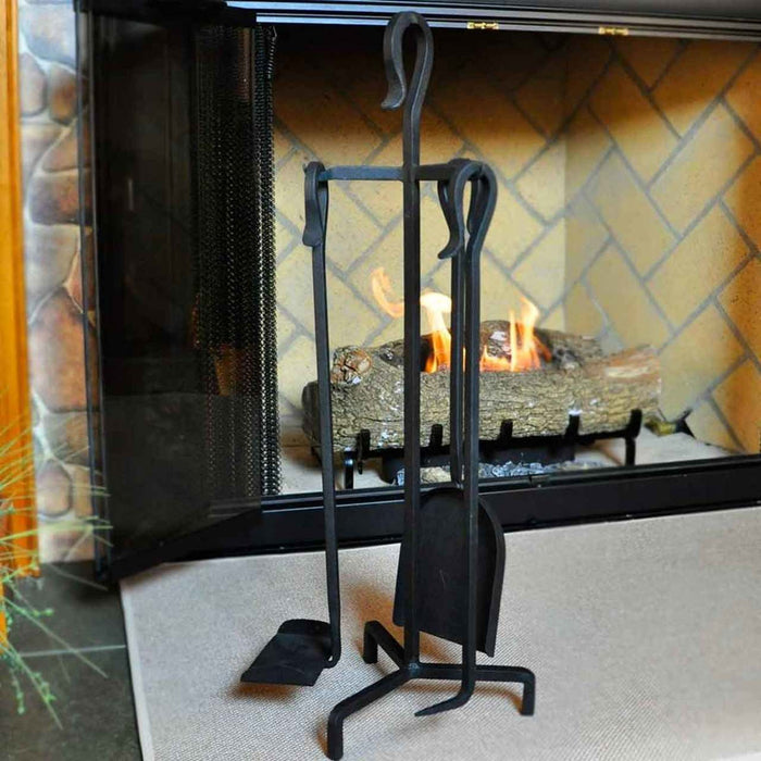 4 Piece Mini Fireplace Tools - Black