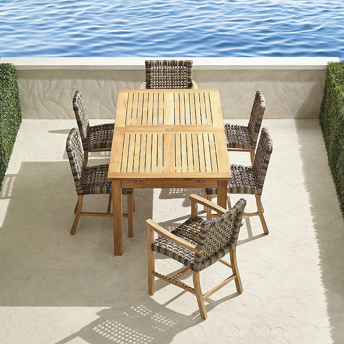 Isola 7-pc. Rectangular Dining Set in Natural Finish