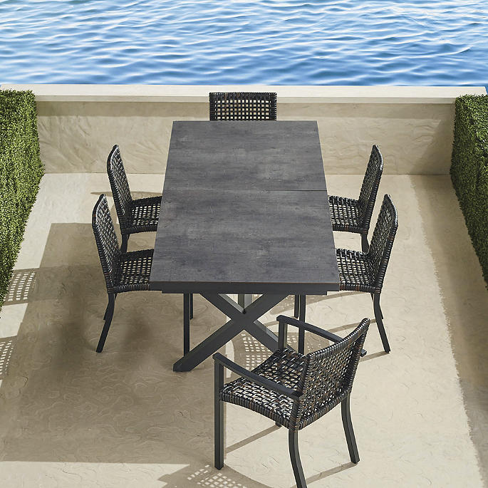 Isola 7-pc. Rectangular Dining Set in Aluminum