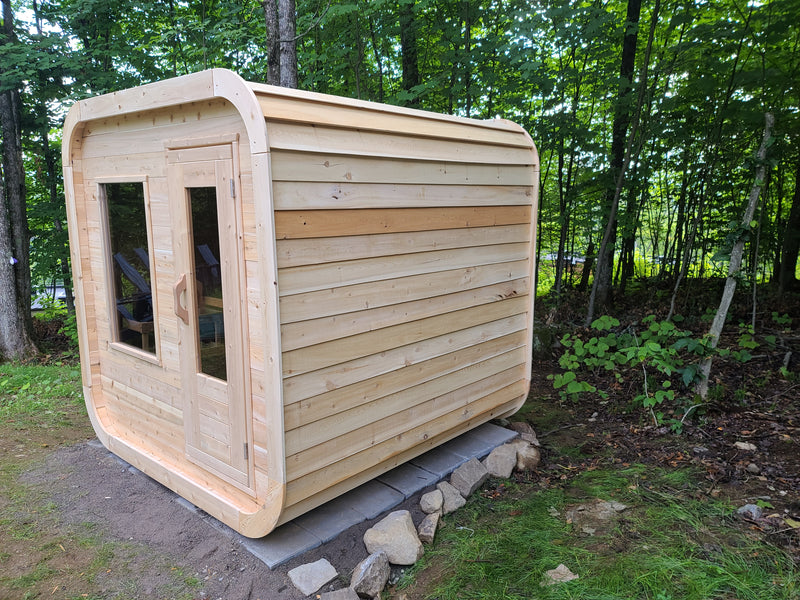 Dundalk Canadian Timber Luna White Cedar Outdoor Sauna | 2-4 People | Wood or Electric Heater  Dundalk Leisurecraft   