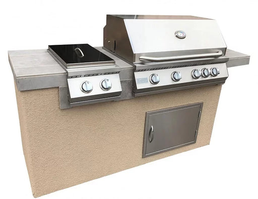Antigua 6' BBQ Island Built In BBQ Grill Side Burner and Bar on one Side BBQ GRILL KoKoMo Grills Antigua 6' BBQ Island Built In BBQ Grill Side Burner and Bar on one Side  LPG  