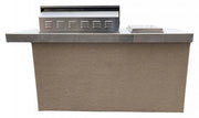 Antigua 6' BBQ Island Built In BBQ Grill Side Burner and Bar on one Side BBQ GRILL KoKoMo Grills   