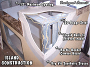 St. John 7'6" BBQ Island W High Bar on three sides and Lights 4 Burner BBQ Grill BBQ GRILL KoKoMo Grills   