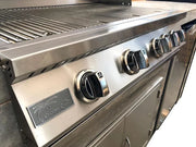 Elite 6' BBQ Island With Built In BBQ Grill Drift Wood Look Siding 30 Inch Doors BBQ GRILL KoKoMo Grills   