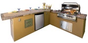 Caribbean BBQ Island with 4 Burner Built In BBQ Grill Refrigerator and Drawers BBQ GRILL KoKoMo Grills LPG  