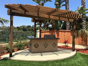 St. John 7'6" BBQ Island W High Bar on three sides and Lights 4 Burner BBQ Grill BBQ GRILL KoKoMo Grills   