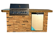 St. John 7'6" BBQ Island with Bar on Three Sides and 4 Burner Built In BBQ Grill BBQ GRILL KoKoMo Grills LPG  