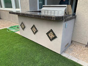 St. John 7'6" BBQ Island W High Bar on three sides and Lights 4 Burner BBQ Grill BBQ GRILL KoKoMo Grills   