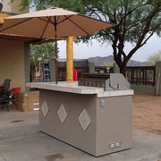 St. John 7'6" BBQ Island W High Bar on three sides and Lights 4 Burner BBQ Grill BBQ GRILL KoKoMo Grills   